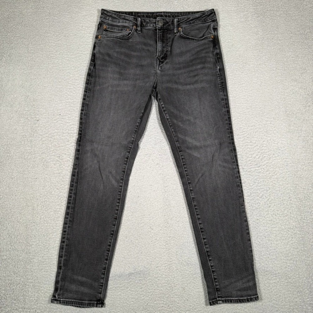 American Eagle Jeans Mens 31x29 Black Athletic Fit Denim Preppy 5 Pocket Logo